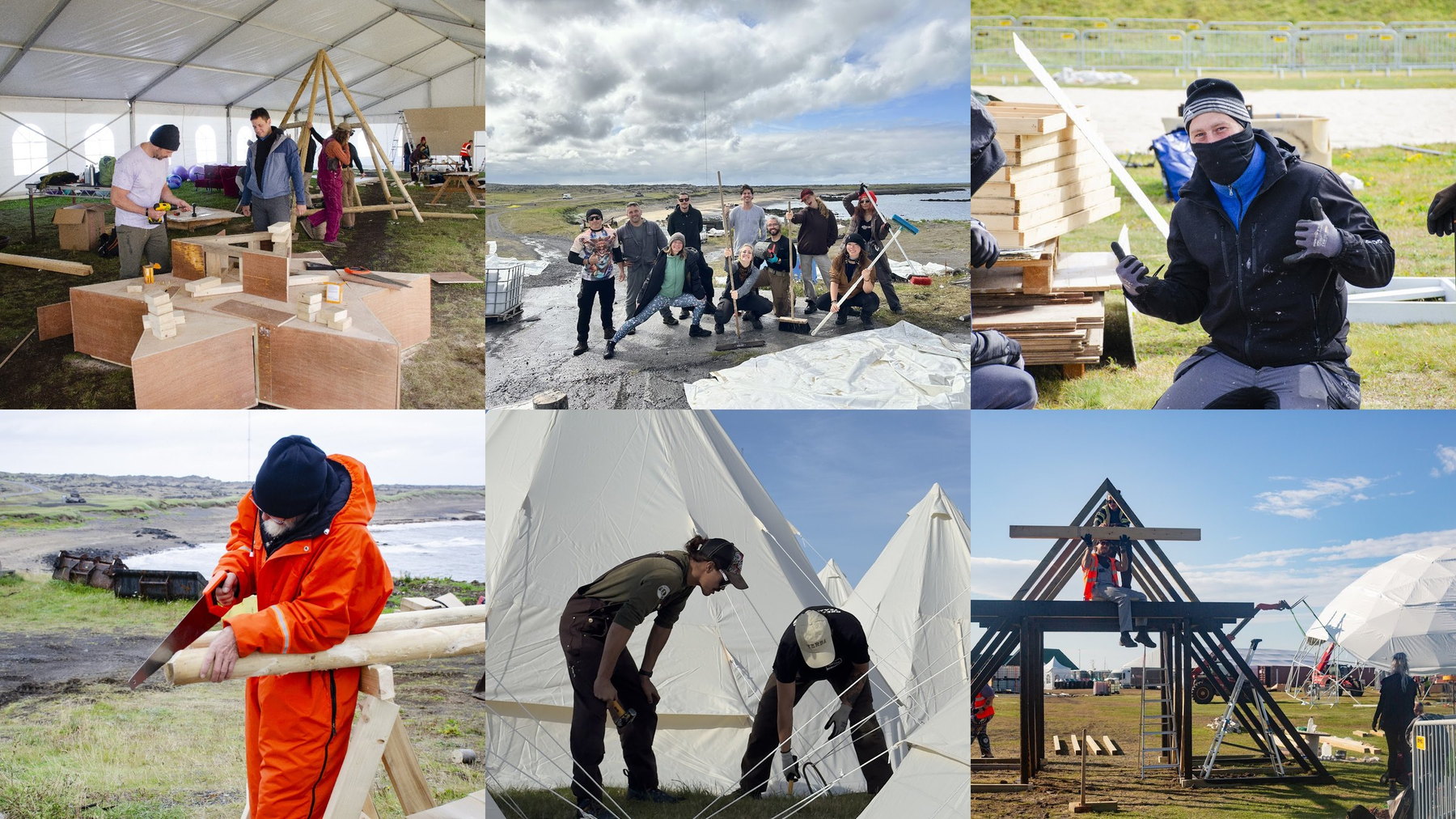 Build crew constructing Iceland Eclipse infrastructure